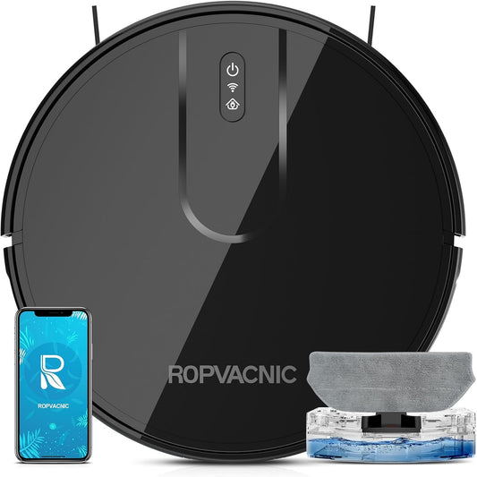 Robot Vacuum Cleaner Robot Vacuum and Mop Combo with 4000Pa Suction, Personalized Cleaning Adjustments, Self-Charging Robotic Vacuum Cleaner, Advanced Obstacle Avoidance (Gray Black)