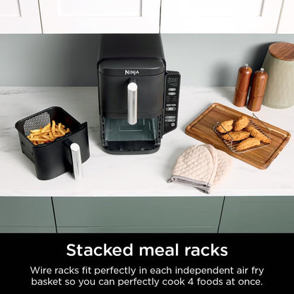 Ninja DoubleStack 2-Basket Air Fryer, DoubleStack Technology Cooks 4 Foods at Once, Space Saving Design, 8 QT, 6-in-1 SL201C (Canadian Version)