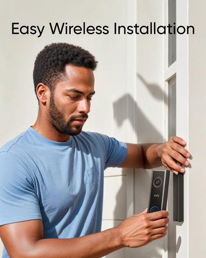 eufy Video Doorbell C30, Battery Powered, 2K FHD, 16:9 Expanded View, Easy Installation, Live Video Call, Human and Motion Detection, HomeBase S380 Compatible, No Monthly Fee