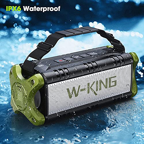 Bluetooth Speaker, W-KING (90W Peak) 50W Deep Bass Portable Speakers Bluetooth Wireless for 40H Playtime, IPX6 Waterproof Outdoor Bluetooth Speakers Loud Stereo Sound, Speaker with TF-Card/AUX/NFC/EQ