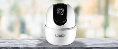 Lorex Pan & Tilt Indoor Security Camera - Wireless 2K WiFi Camera with Person Detection, Two-Way Talk and Smart Home Compatibility (16GB MicroSD)