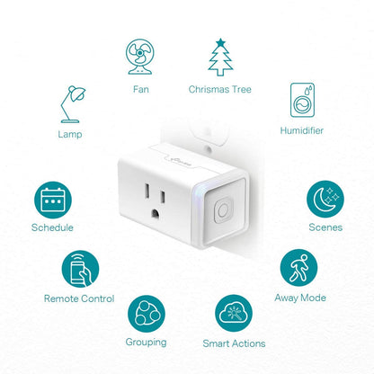 Kasa Smart Plug Mini by TP-Link (HS103P4) - Smart Home WiFi Outlet Works with Alexa, Echo and Google Home, No Hub Required, Remote Control, 2.4GHz WiFi Required, 15 Amp, UL Certified, 4-Pack, White