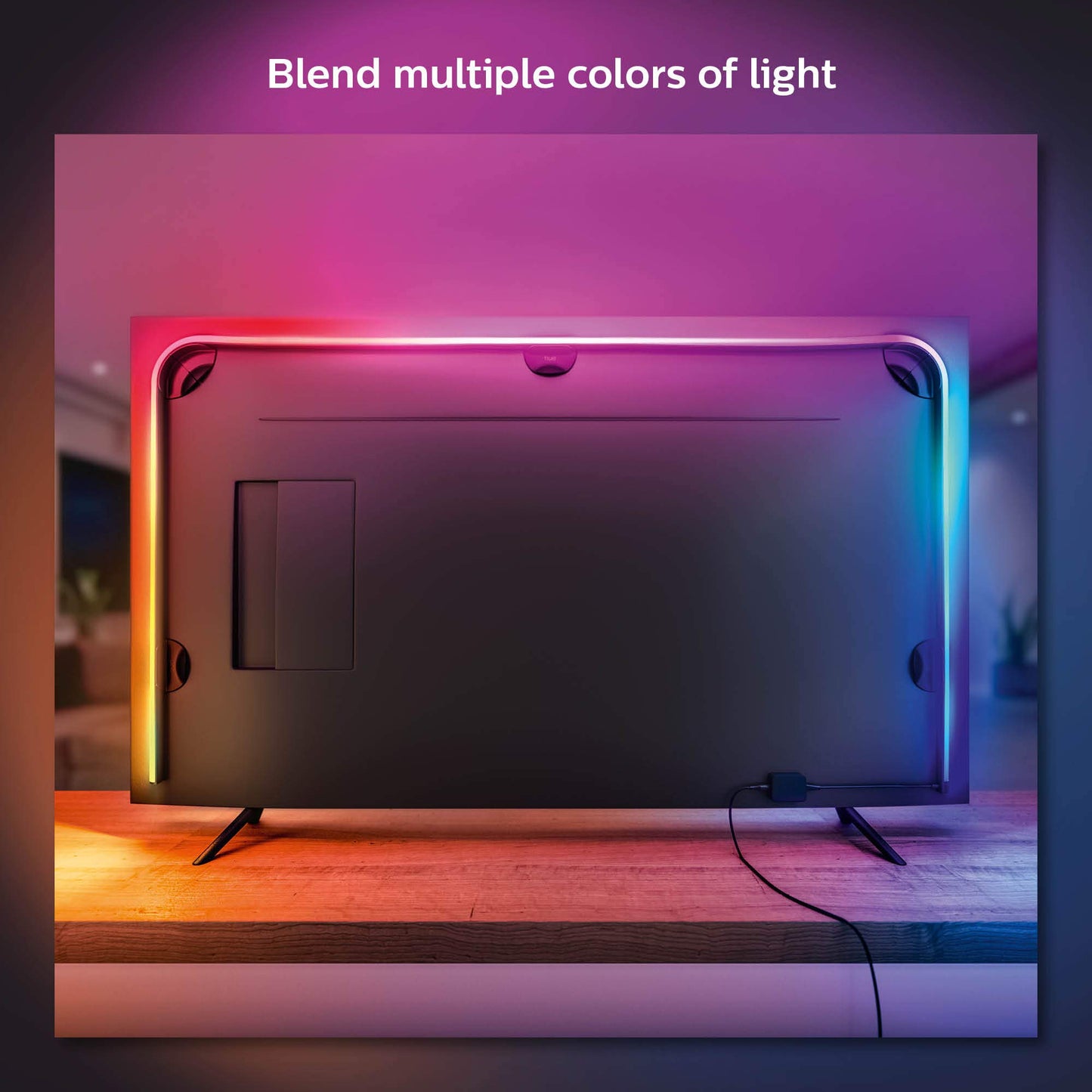 Philips Hue 55" Smart TV Light Strip - White and Color Ambiance LED Color-Changing TV Backlight - Sync with TV, Music, and Gaming - Requires Bridge and Sync Box - Control with App or Voice Assistant