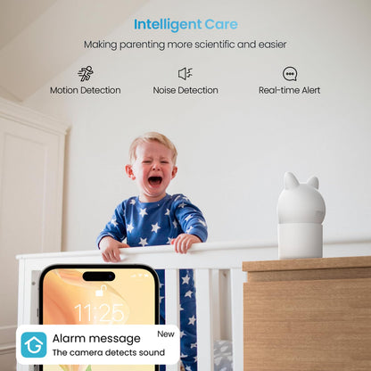 ieGeek Video Baby Monitor, 4.3" Wireless Display & 360°Auto Tracking Smart Camera, no WiFi LCD Monitor & Phone APP Control, Sound & Motion Detection, Temp & Humidity Sensor,FHD Night Vision,VOX Mode