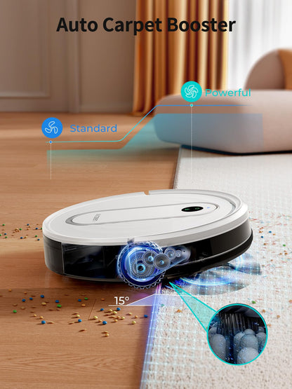 Airzeen Robot Vacuums, Sweep/Vacuum/Mop 3 in 1 Robot Vacuums and mop with 4000Pa Suction, WiFi/APP/Alexa/Remote, Ultra-Thin, Schedule Settings, Self-Charging, Ideal for Hard Floor, Pet Hair