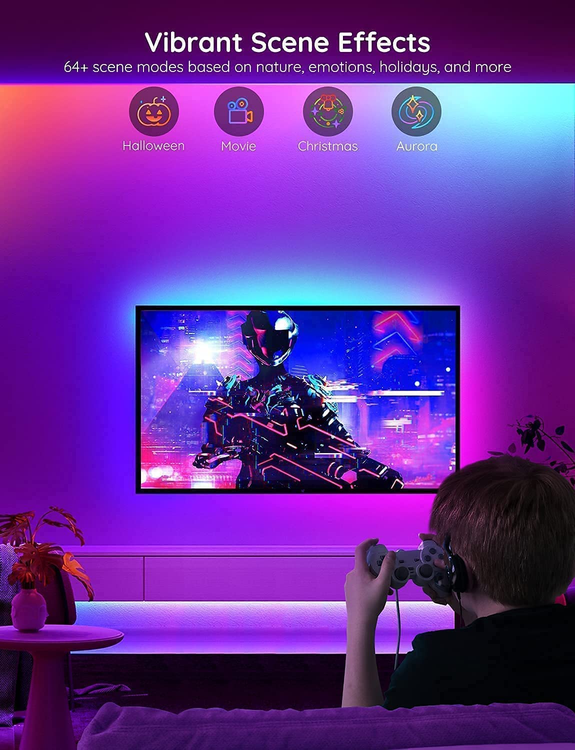 Govee RGBIC LED Strip Lights 100ft, Smart LED Lights Work with Alexa and Google Assistant, WiFi App Control Segmented DIY Multiple Colors, Color Changing Lights Music Sync, LED Lights for Bedroom