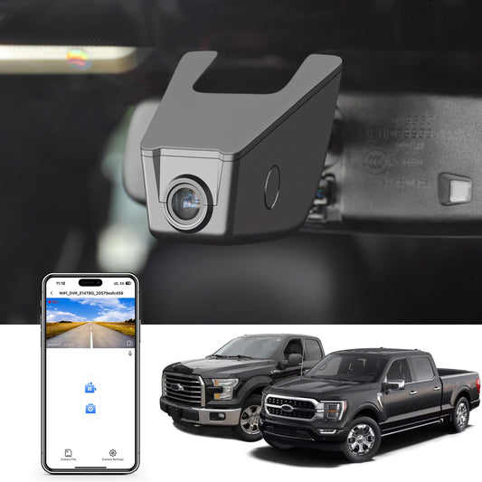 Mangoal 4K Dash Cam fit for Ford F150 2013-2017 F250/F350 Super Duty 2015-2019 XLT Lariat King Ranch Tremor Raptor Limited Platinum (Model B), UHD 2160P Video, WiFi and Free App,128GB Card