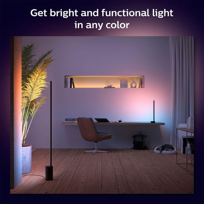 Philips Hue Signe Smart Table Lamp, Black - White and Color Ambiance LED Color-Changing Light - 1 Pack - Control with Hue App - Works with Alexa, Google Assistant, and Apple Homekit