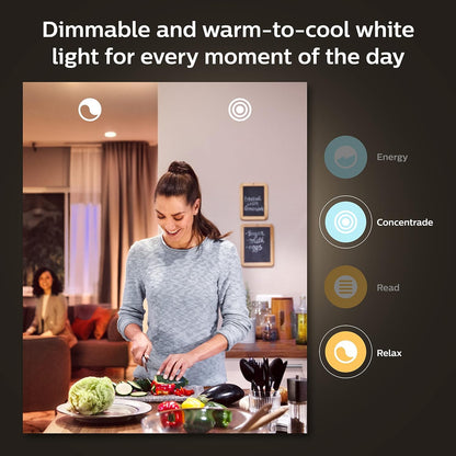 Philips Hue Smart Light Starter Kit - Includes (1) Bridge, (1) Smart Button and (3) Smart 75W A19 LED Bulbs - White and Color Ambiance - 1100LM - E26 - Control with Hue App or Voice Assistant