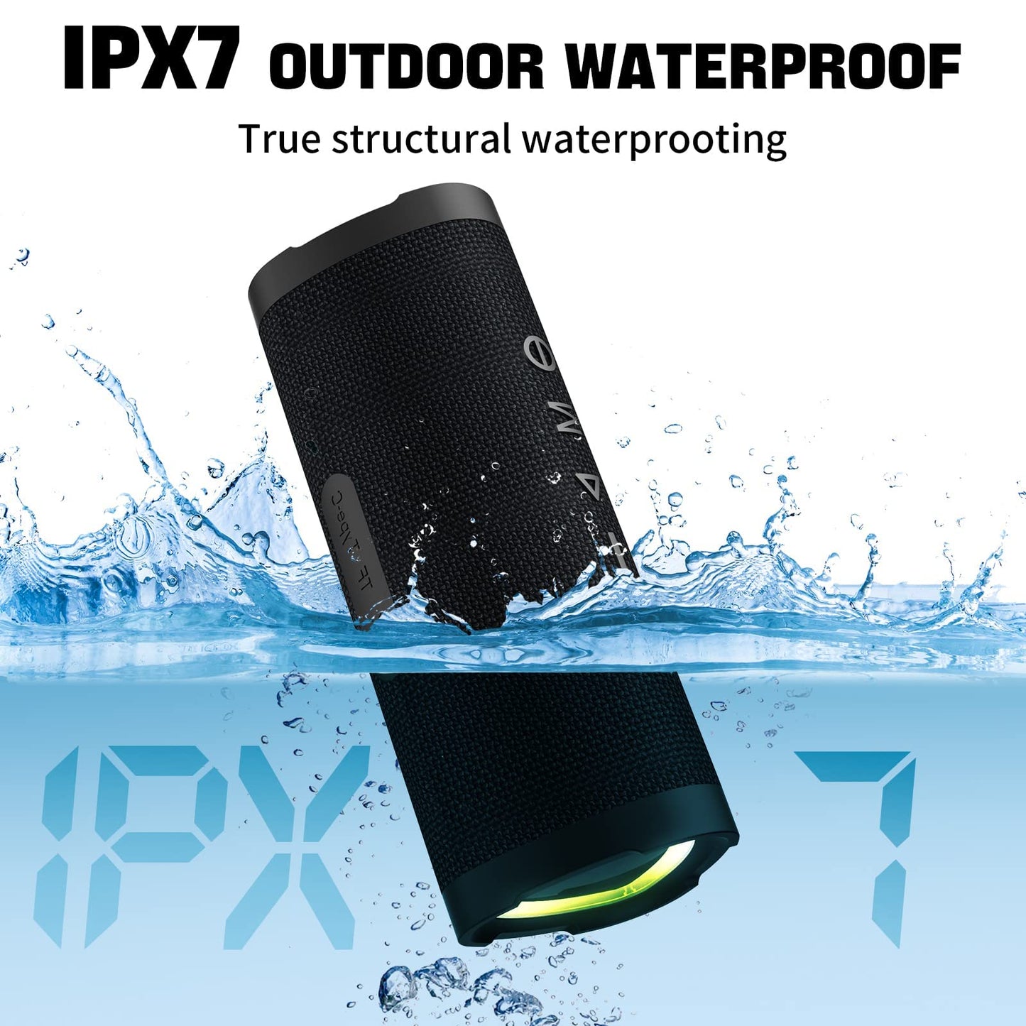 Bluetooth Speakers, Vanzon Wireless Bluetooth Speaker with 24W Stereo Sound,24H Playtime, Bluetooth 5.0, TWS, RGB Lights, IPX7 Waterproof Portable Speaker for Beach, Party,Travel