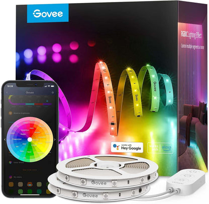 Govee RGBIC LED Strip Lights 100ft, Smart LED Lights Work with Alexa and Google Assistant, WiFi App Control Segmented DIY Multiple Colors, Color Changing Lights Music Sync, LED Lights for Bedroom