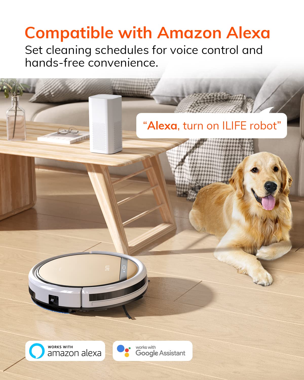 ILIFE V5s Plus Robot Vacuum and Mop Combo with Wi-Fi/App/Alexa, Automatic Self-Charging Robotic Vacuum Cleaner, Slim and Quiet, Cleans Hard Floors Carpets and Pet Hair (V5s Pro Upgrade Version)