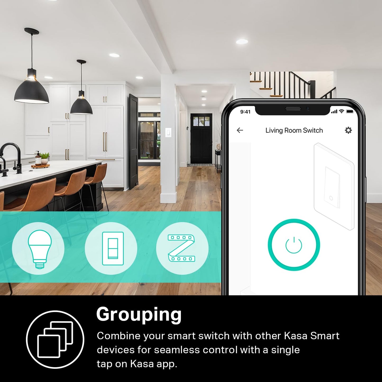 Kasa Smart Single Pole Light Switch by TP-Link (HS200P3) - Neutral Wire and 2.4GHz Wi-Fi Connection Required, Not Dimmer Switch, Works with Alexa and Google Home, No Hub Required, UL Certified, 3-Pack , White