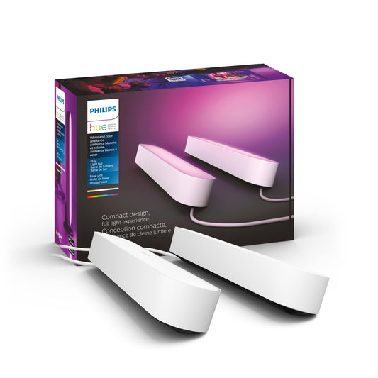 Philips Hue Smart Play Light Bar Base Kit, White - White & Color Ambiance LED Color-Changing Light - 2 Pack - Requires Bridge - Control with App - Works with Alexa, Google Assistant and Apple HomeKit