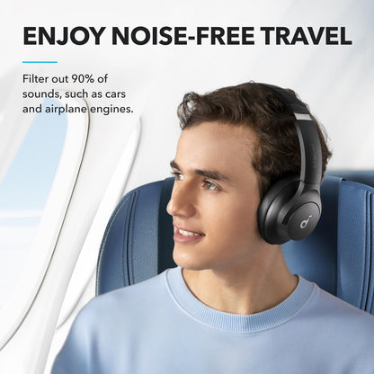 soundcore by Anker Q20i Hybrid Active Noise Cancelling Headphones, Wireless Over-Ear Bluetooth, 40H Long ANC Playtime, Hi-Res Audio, Big Bass, Customize via an App, Transparency Mode, Ideal for Travel