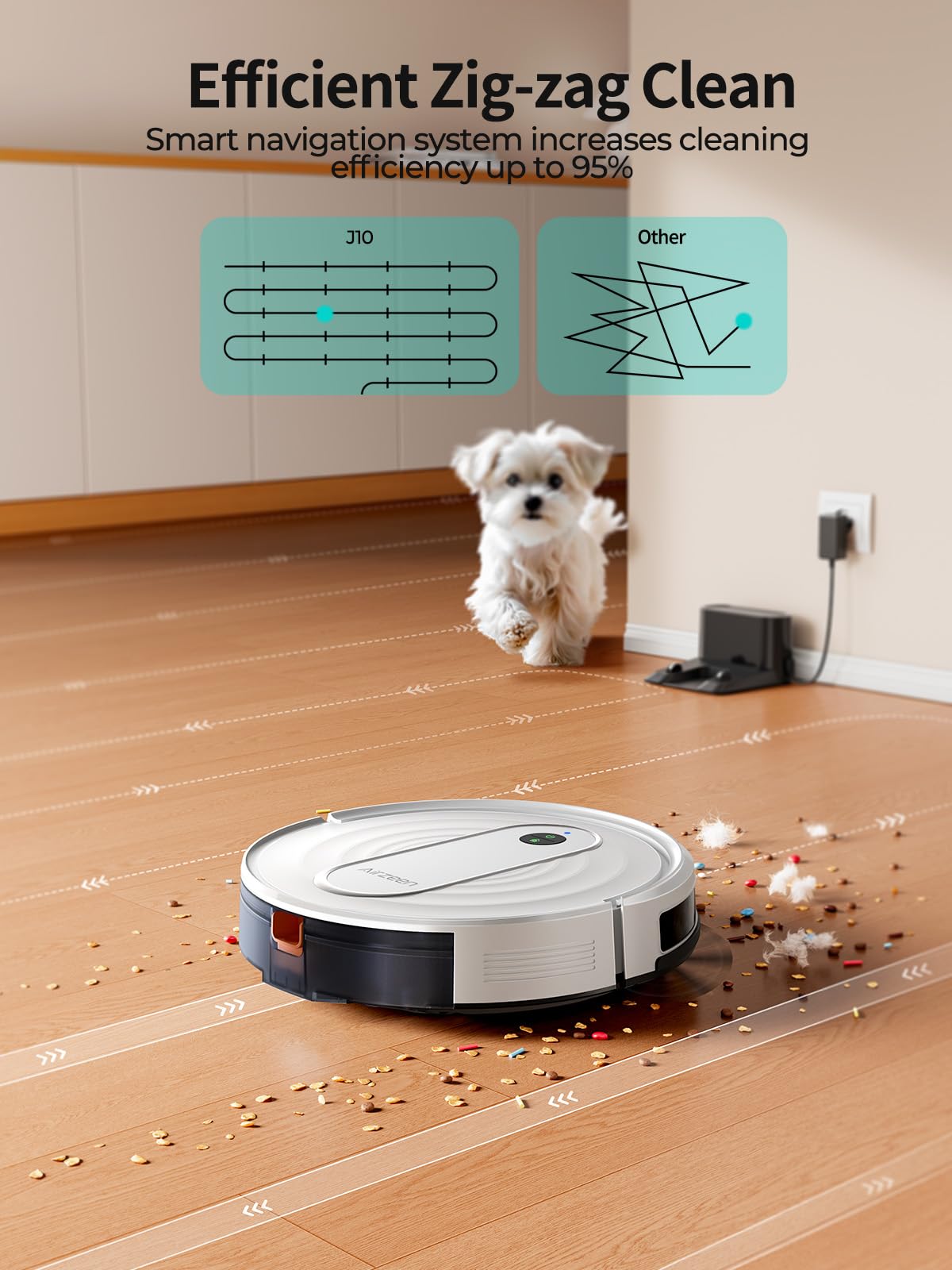 Airzeen Robot Vacuums, Sweep/Vacuum/Mop 3 in 1 Robot Vacuums and mop with 4000Pa Suction, WiFi/APP/Alexa/Remote, Ultra-Thin, Schedule Settings, Self-Charging, Ideal for Hard Floor, Pet Hair