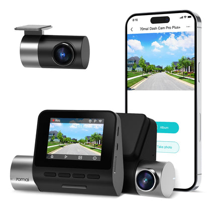 70mai 2.7K Dash Cam Front and Rear A500S, 1944P UHD Dashcam for Cars, ADAS, Built in WiFi GPS, Sony IMX335, 2'' IPS LCD Screen, 140° FOV, WDR, Super Night Vision, 24-Hour Parking Mode, Time-Lapse