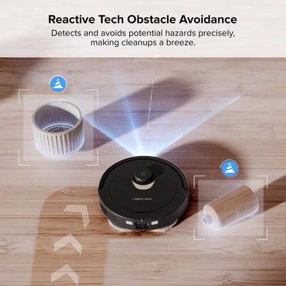 roborock Q Revo Robot Vacuum and Mop, Auto-Drying, Auto Mop Washing, Dual Spinning Mops, Auto Mop Lifting, Self-Refilling, Self-Emptying, Reactive Tech Obstacle Avoidance, 5500Pa Suction, Black