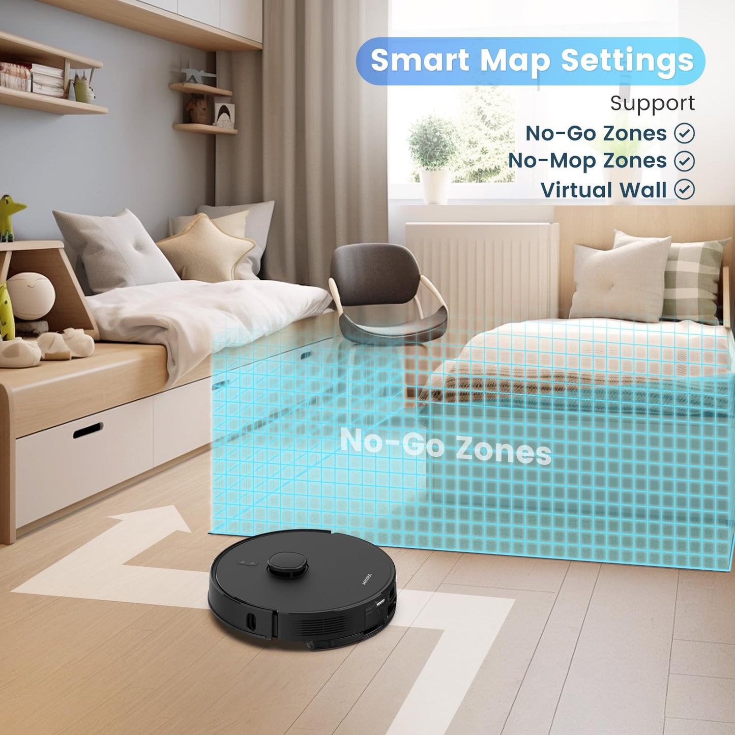 AIRROBO Robot Vacuums and Mop Combo, Self-Emptying, 60-Day Capacity, Home Mapping, Schedule, Wi-Fi/App/Alexa/Remote, 180mins Runtime, T20+ Robotic Vacuum Cleaner for Pet, Hard Floors, Carpet