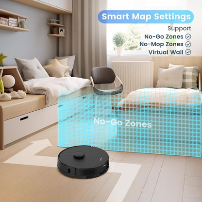 AIRROBO Robot Vacuums and Mop Combo, Self-Emptying, 60-Day Capacity, Home Mapping, Schedule, Wi-Fi/App/Alexa/Remote, 180mins Runtime, T20+ Robotic Vacuum Cleaner for Pet, Hard Floors, Carpet