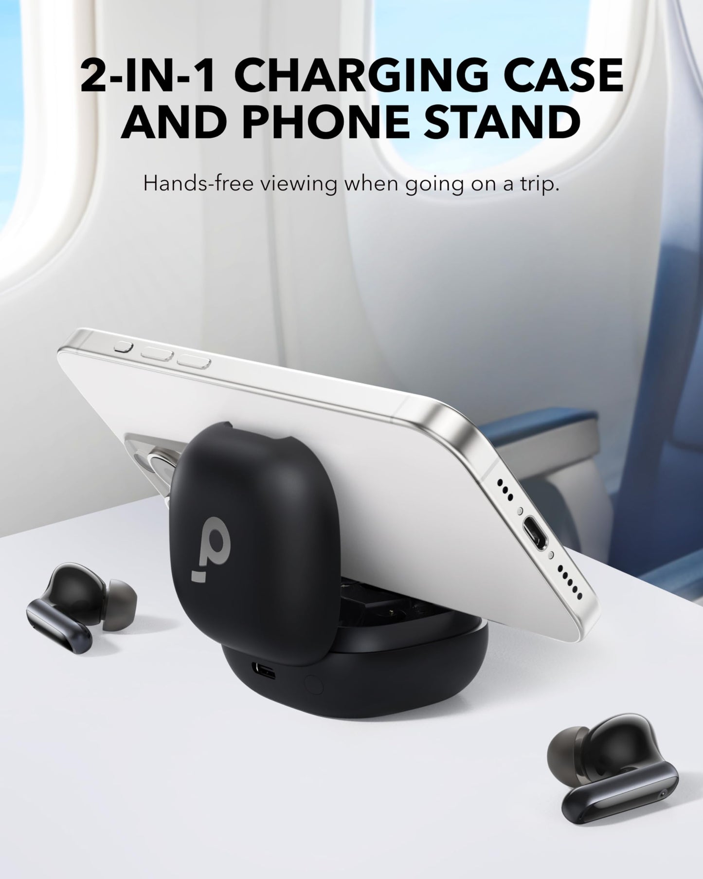 soundcore P40i by Anker, Noise Cancelling Wireless Earbuds, Adaptive Noise Cancelling to Environments, Heavy Bass, 60H Playtime, 2-in-1 Case and Phone Stand, IPX5, Wireless Charging, Bluetooth 5.3