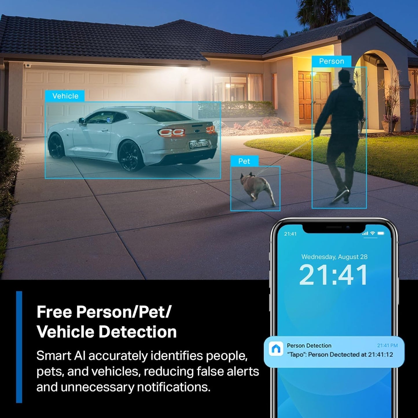 TP-Link Tapo Wire-Free MagCam, Indoor/Outdoor 2K Battery Powered WiFi Security Camera, Wireless Magnetic Mount, Starlight Color Night Vision, Person/Pet/Vehicle Detection, No Hub Required (Tapo C425)