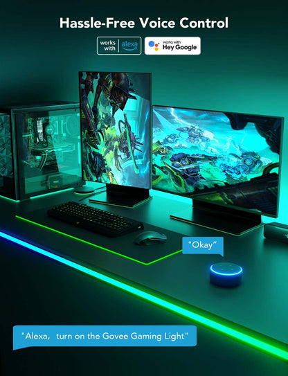 Govee RGBIC Gaming Lights, 10ft Neon Rope Lights Soft Lighting for Gaming Desks, LED Strip Lights Syncing with Razer Chroma, Support Cutting, Smart App Control, Music Sync