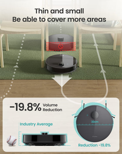 Lefant N3 Robot Vacuum and Mop, LIDAR Navigation, No-Go&No-Mop Zones, 5000Pa Suction & Sonic Mopping, 200 Min Runtime, Multi-Level Mapping, Fully Customized Cleaning, Ideal for Carpets and Pet Hair