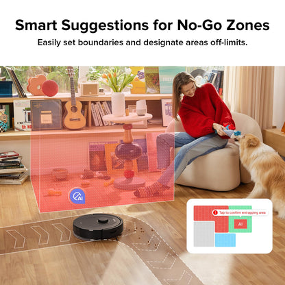 roborock Q5 Pro Robot Vacuum and Mop Combo, DuoRoller Brush, 5500Pa Suction, LiDAR Navigation, Robotic Vacuum Cleaner with 770ml Large Dustbin, 240 min Runtime, Smart No-Go Zone, Perfect for Pet Hair