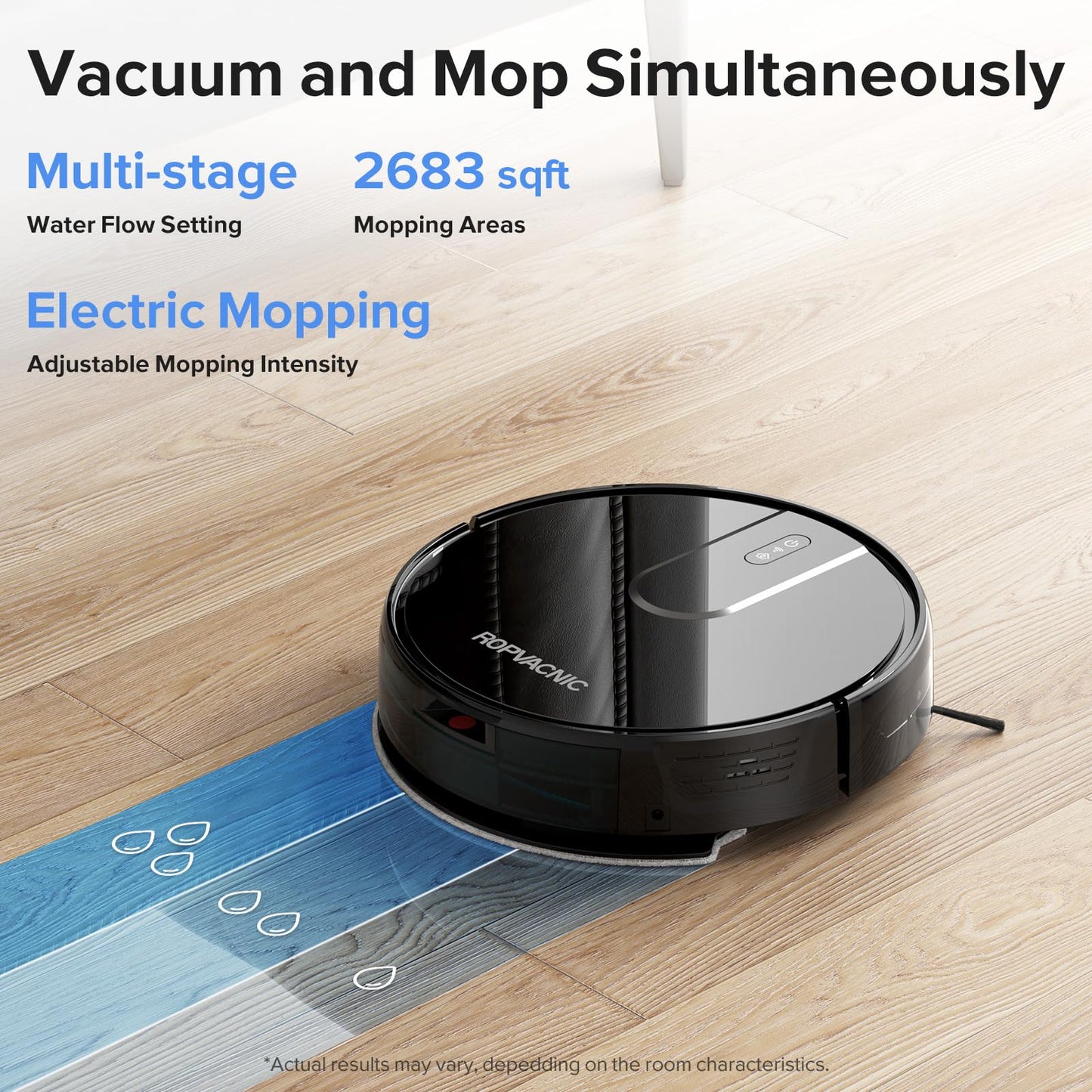 Robot Vacuum Cleaner Robot Vacuum and Mop Combo with 4000Pa Suction, Personalized Cleaning Adjustments, Self-Charging Robotic Vacuum Cleaner, Advanced Obstacle Avoidance (Gray Black)