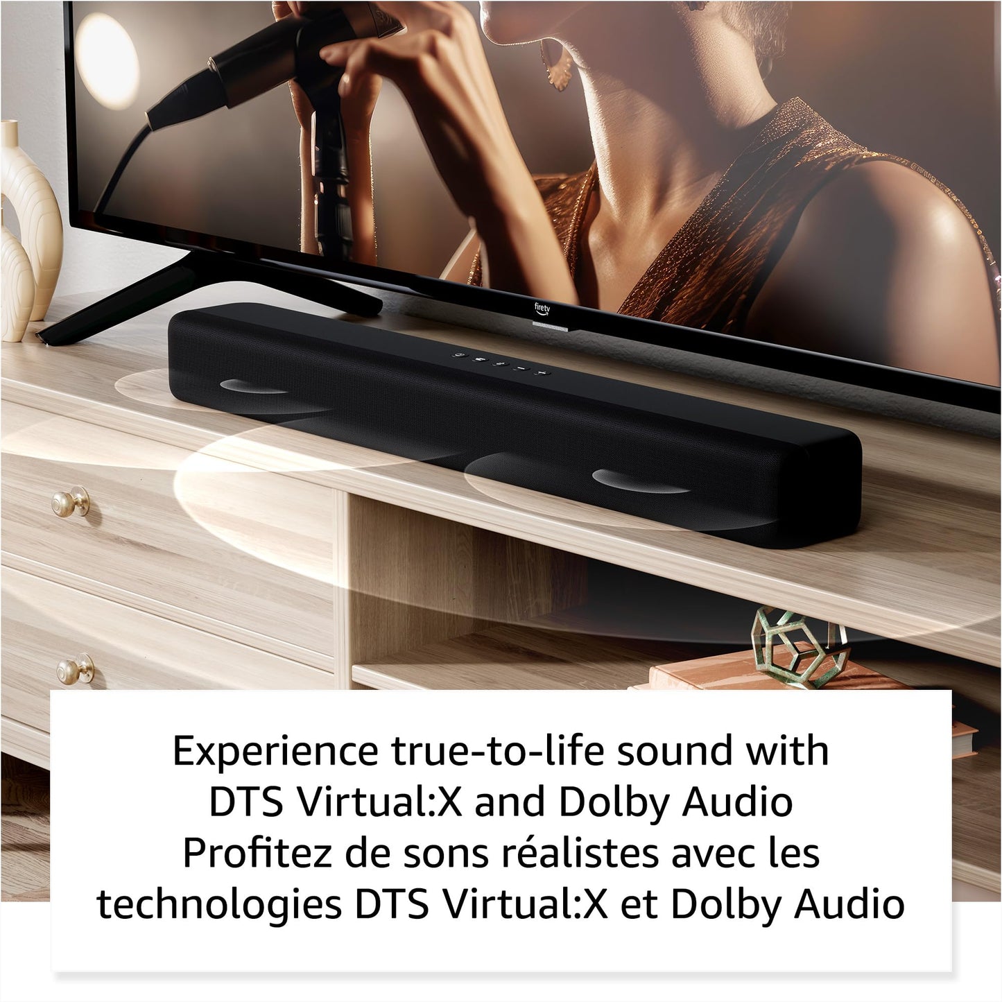 Amazon Fire TV Soundbar, 2.0 speaker with DTS Virtual:X and Dolby Audio, Bluetooth connectivity