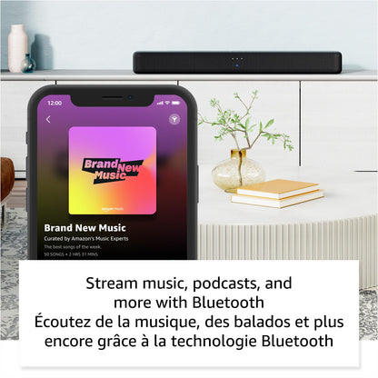 Amazon Fire TV Soundbar, 2.0 speaker with DTS Virtual:X and Dolby Audio, Bluetooth connectivity