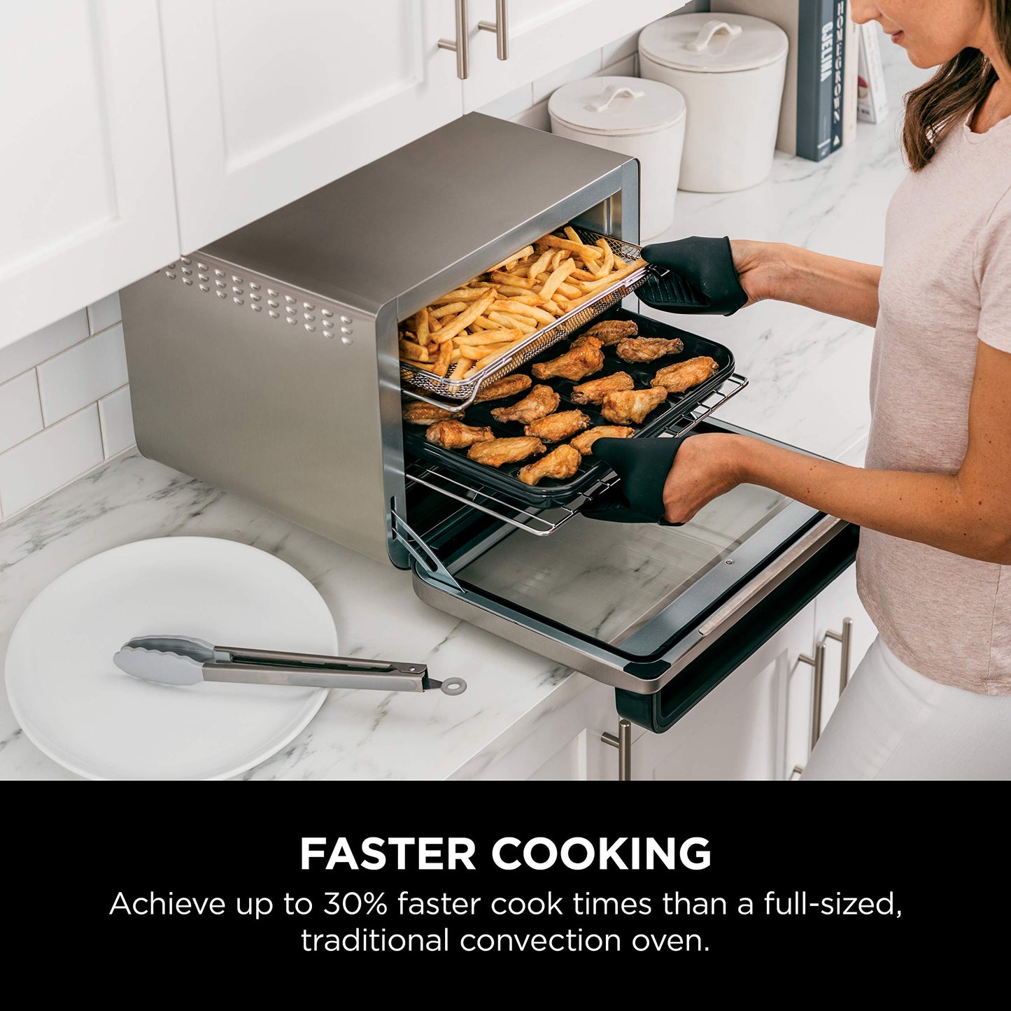 Ninja DT201C, Foodi 10-in-1 XL Pro Air Fry Oven, Stainless steel, 1800W (Canadian version)