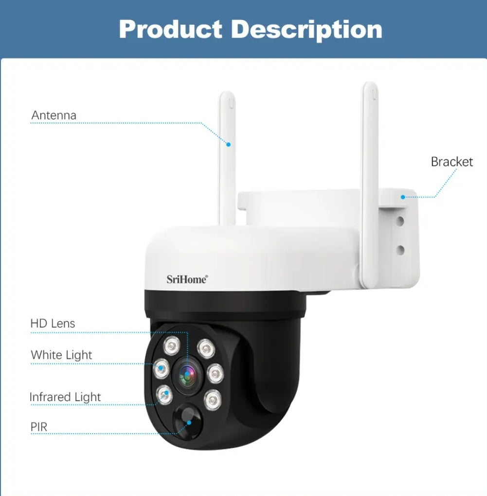 Smart Camera Solar PTZ Outdoor Security Cam