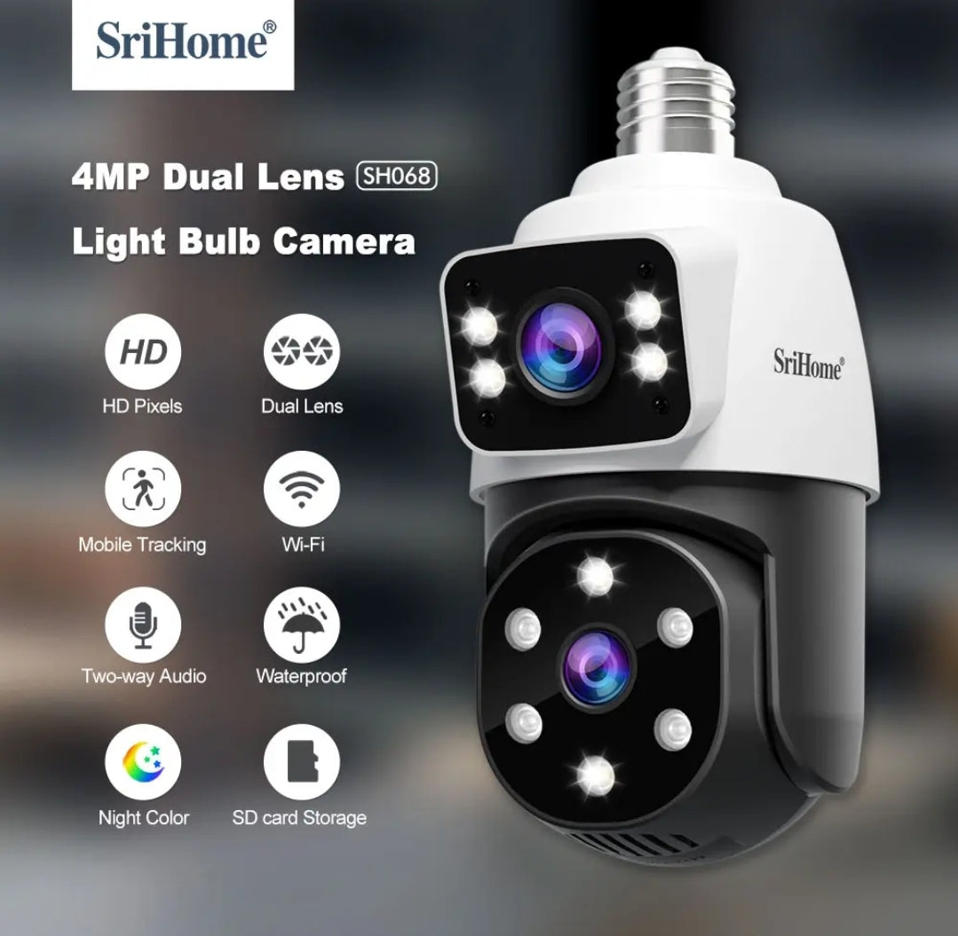 Smart Camera Dual Lens Wireless Bulb Camera